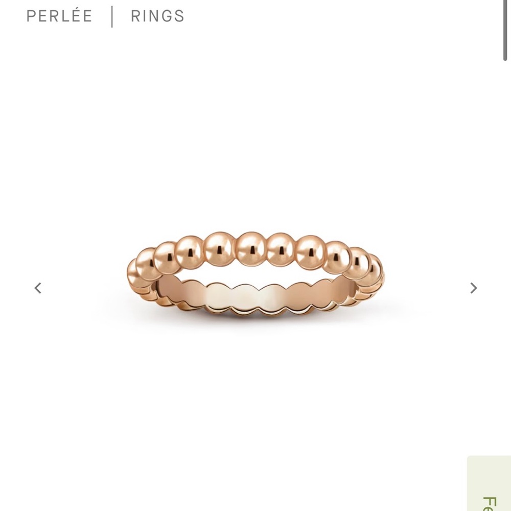 Van Cleef & Arpels Perlée Rose Gold Ring medium model size 54